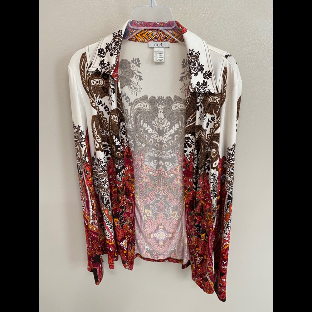 Patterned Button Down Blouse - image 2